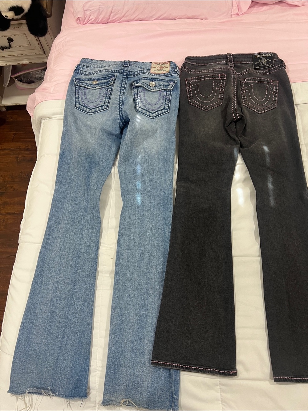 True Religion Flare Jeans Duo in Light Blue and Black
